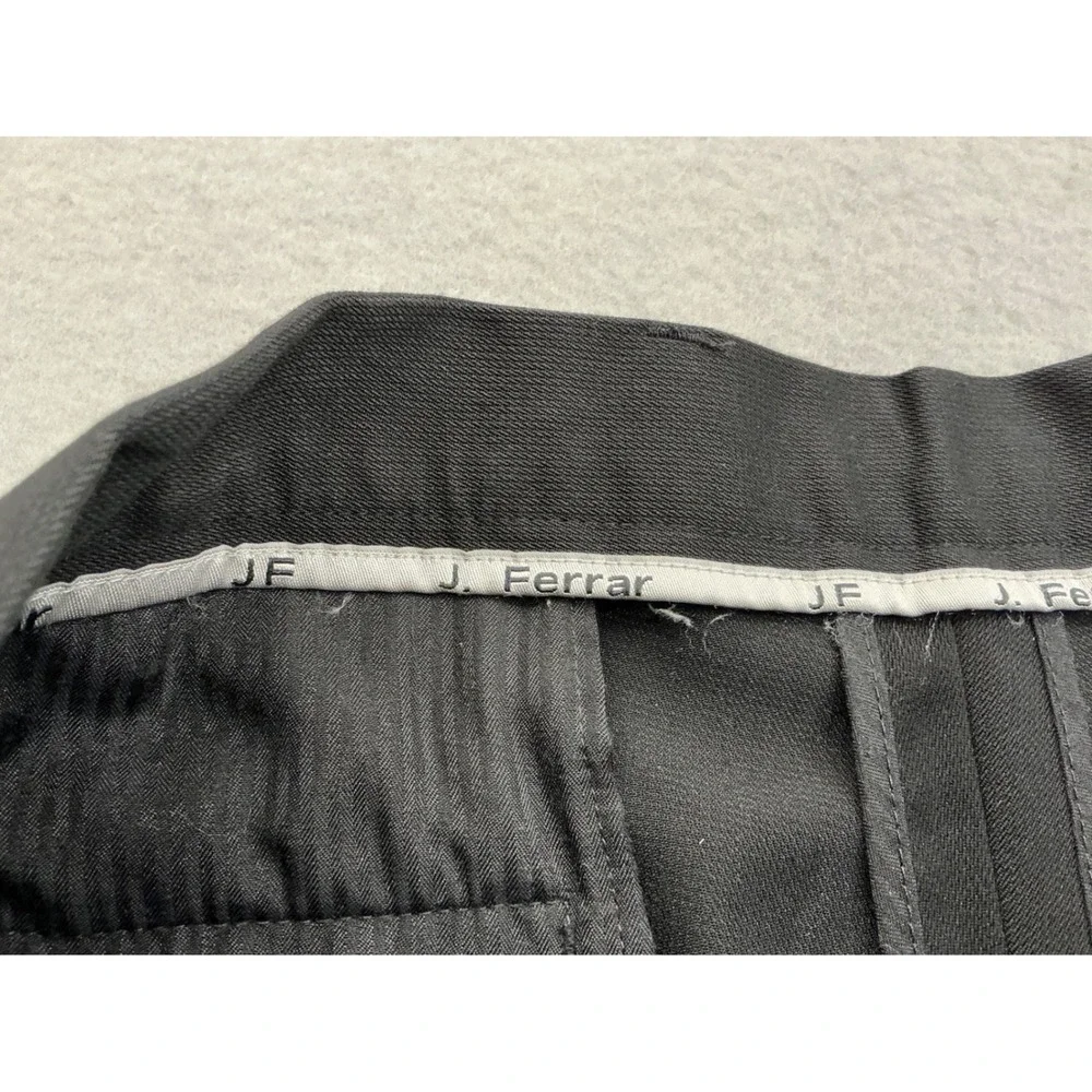 J. Ferrar Dress Pants Mens 38x32 Black Flat Front Straight‎ Leg Business Formal
